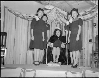 Gila River Relocation Center, Rivers, Arizona. Harvest Festival Queen at Camp ^2. This festival wa . . . - NARA - 538636