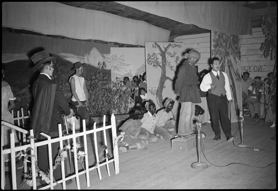 Gila River Relocation Center, Rivers, Arizona. Part of a play given by the Dramatics Department at . . . - NARA - 539527
