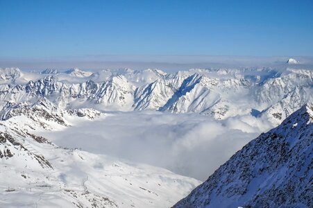 Panoramic mountain peak sölden photo