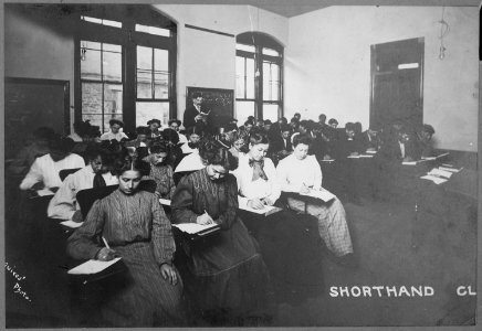 Girls' Shorthand Class, Haskell Institute, Lawrence, Kansas, 1910 - NARA - 518924