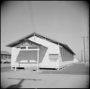 Gila River Relocation Center, Rivers, Arizona. The Buddhist Church at camp two at this relocation center. - NARA - 538609