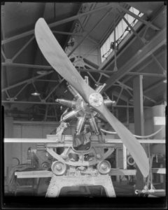 Gnome rotary engine, mounted on stand. - NARA - 518849