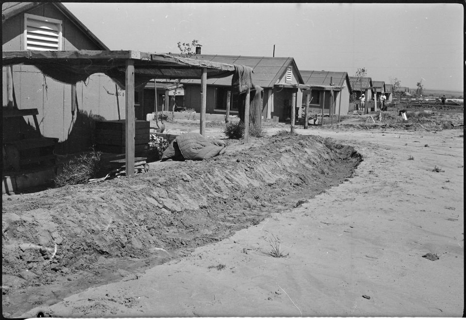 Granada Relocation Center, Amache, Colorado. 9E Block after flood. - NARA - 537237