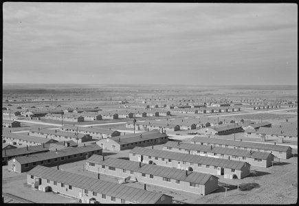 Granada Relocation Center, Amache, Colorado. A view of the Granada Center looking northwest from th . . . - NARA - 536557