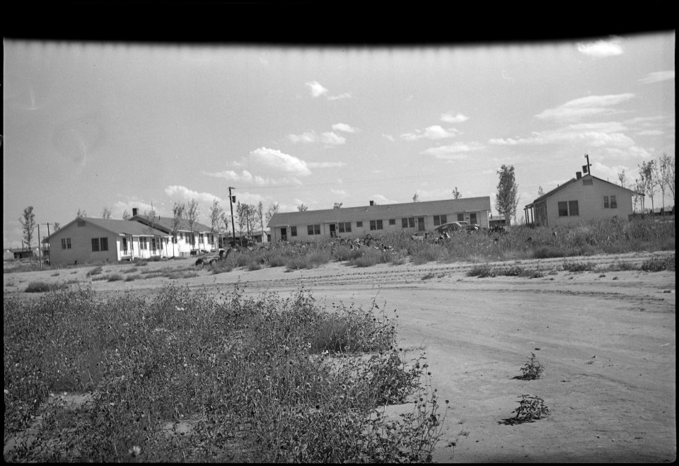 Granada Relocation Center, Amache, Colorado. Administrative quarters - now occupied. - NARA - 537268