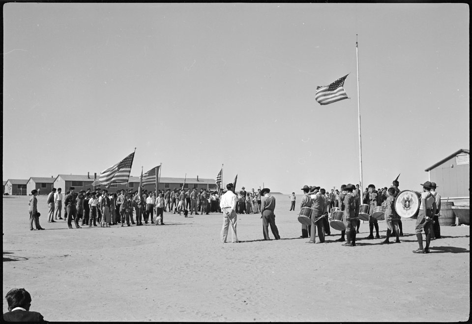 Granada Relocation Center, Amache, Colorado. A scene from the Boy Scout Memorial Day Parade, which w . . . - NARA - 537204