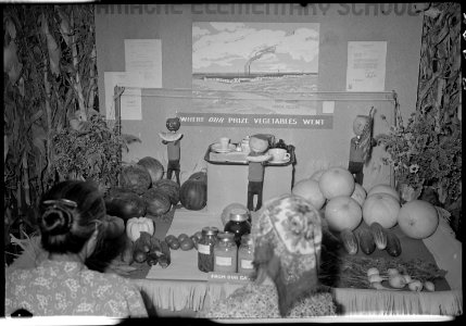 Granada Relocation Center, Amache, Colorado. Amache Elementary school victory garden exhibit, Amach . . . - NARA - 537351