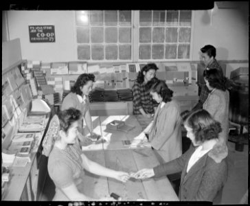 Granada Relocation Center, Amache, Colorado. As a part of their commercial courses, the high school . . . - NARA - 539001