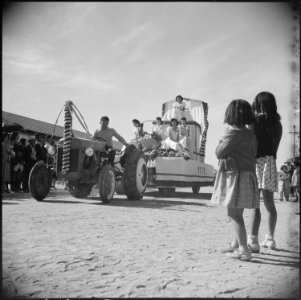Gila River Relocation Center, Rivers, Arizona. One of the floats in the Thanksgiving day Harvest Fe . . . - NARA - 538602 photo