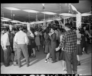 Granada Relocation Center, Amache, Colorado. At the high school junior class dance, even though the . . . - NARA - 539036