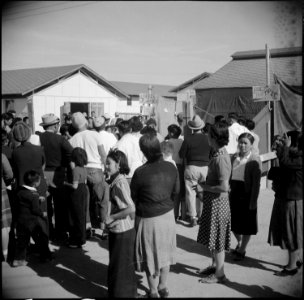 Gila River Relocation Center, Rivers, Arizona. Part of the large crowd which attended the Harvest F . . . - NARA - 538657 photo