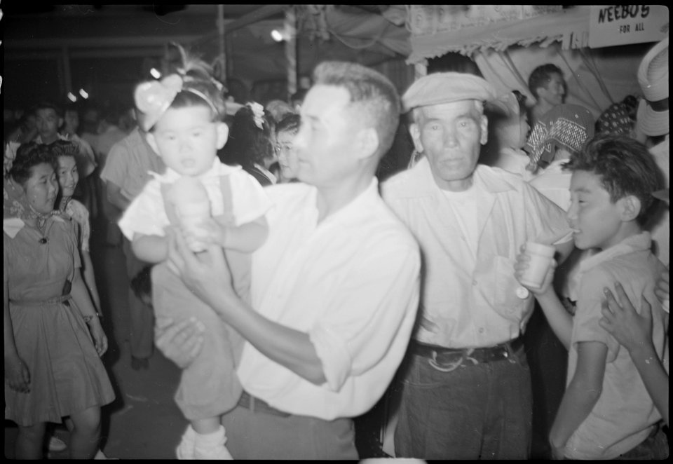 Granada Relocation Center, Amache, Colorado. Carnival shots taken at night. - NARA - 537251