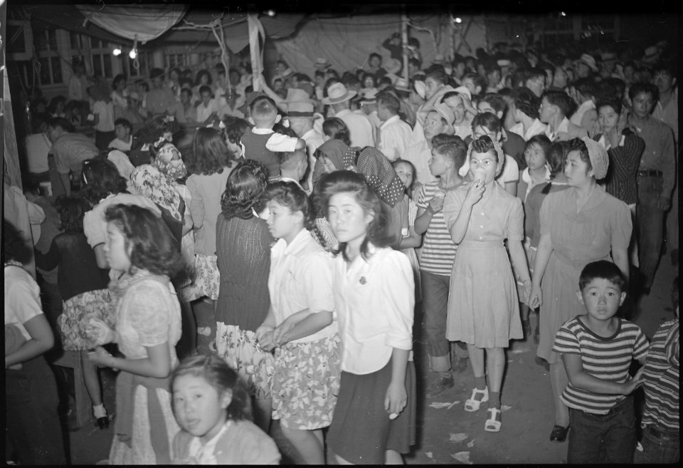 Granada Relocation Center, Amache, Colorado. Carnival shots taken at night. - NARA - 537248