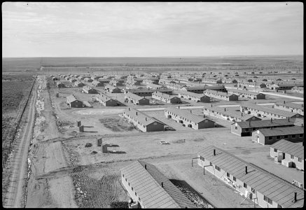 Granada Relocation Center, Amache, Colorado. A view of the Granada Center looking west from the wat . . . - NARA - 536559