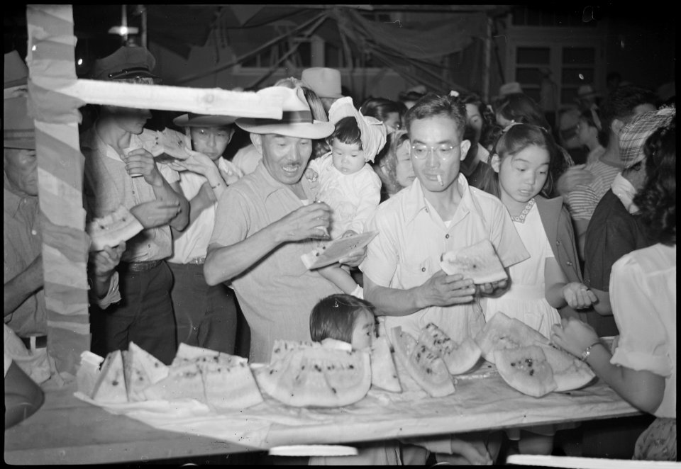 Granada Relocation Center, Amache, Colorado. Carnival shots taken at night. - NARA - 537246