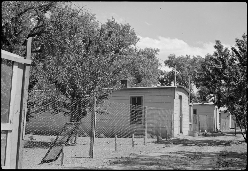 Granada Relocation Center, Amache, Colorado. Chicken pens, project farm. - NARA - 537195