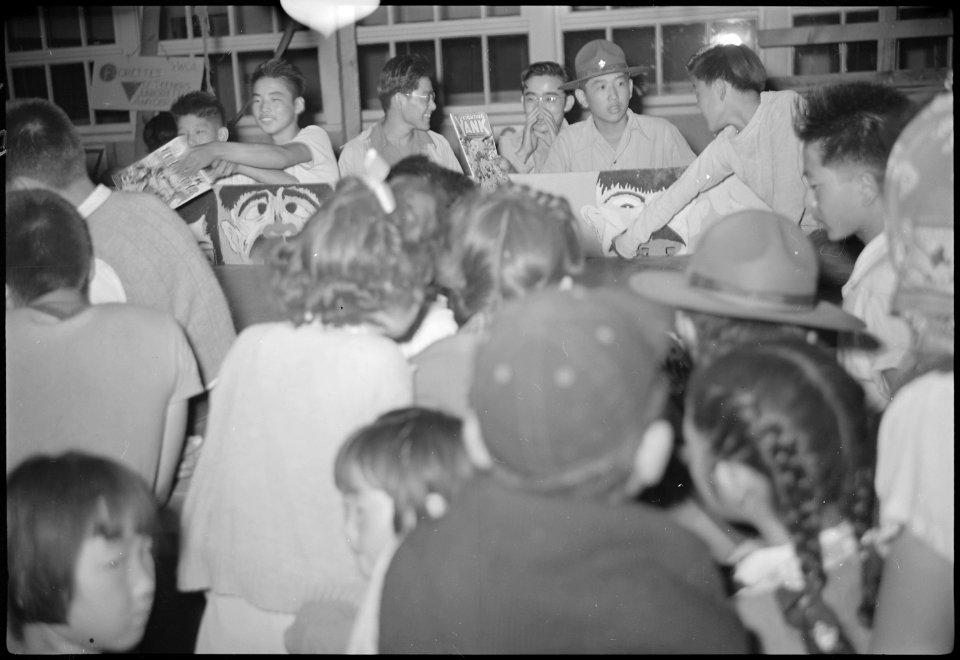 Granada Relocation Center, Amache, Colorado. Carnival shots taken at night. - NARA - 537249