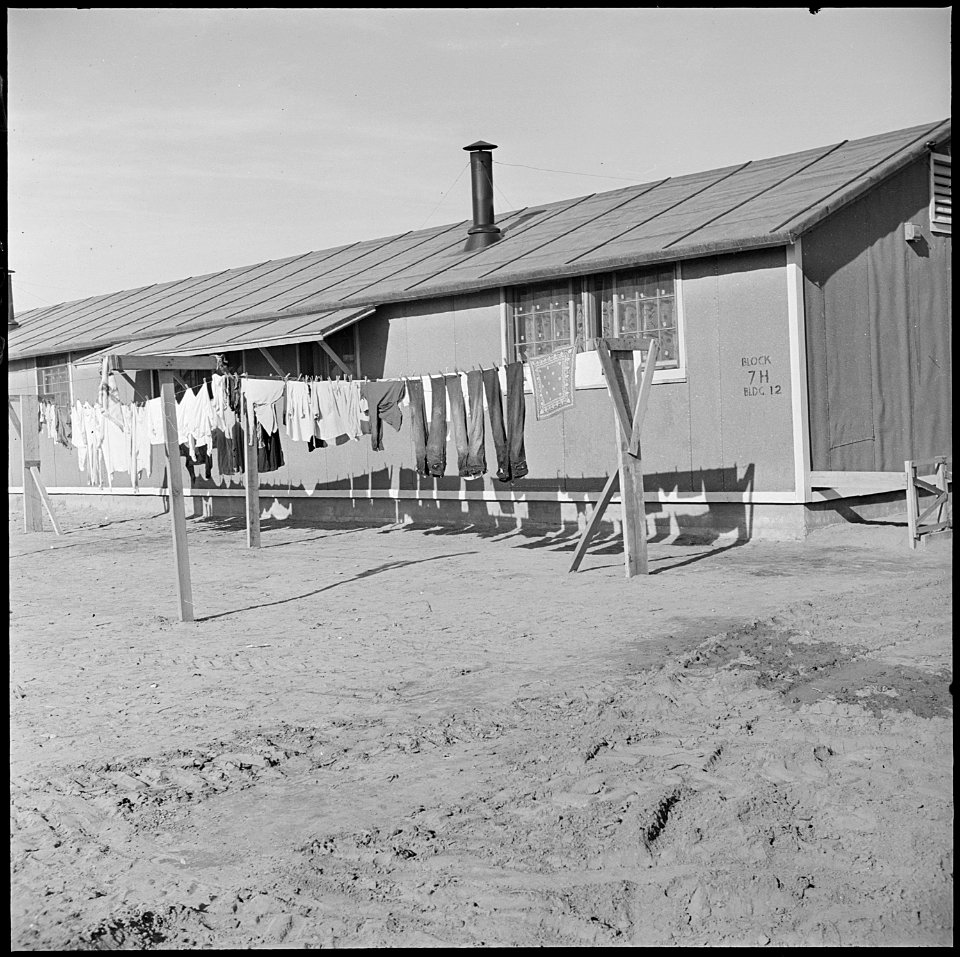 Granada Relocation Center, Amache, Colorado. Every day is wash day in a relocation center, the impr . . . - NARA - 539119