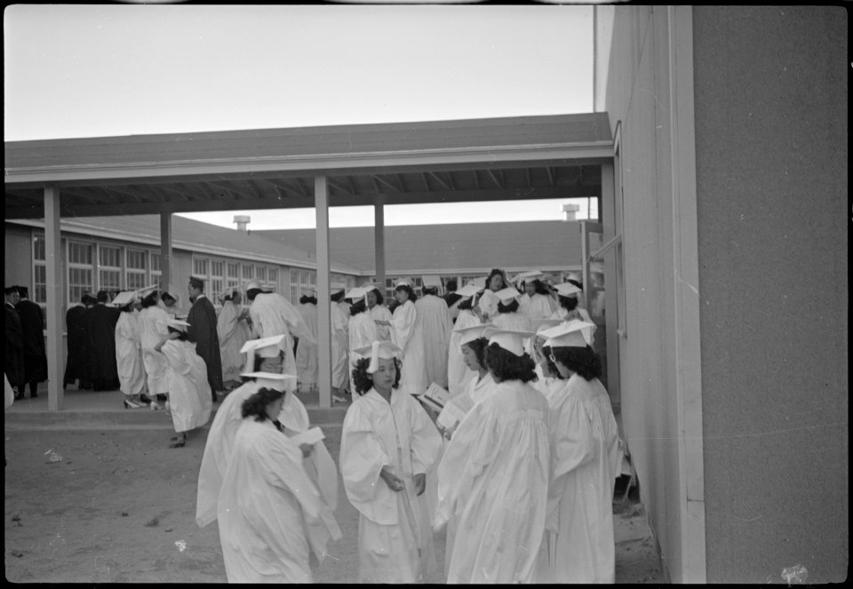 Granada Relocation Center, Amache, Colorado. High School commencement. - NARA - 537214