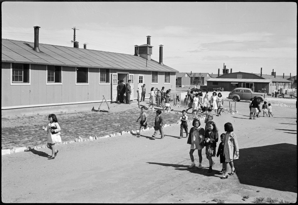 Granada Relocation Center, Amache, Colorado. Granada Center from the water tower. - NARA - 537212