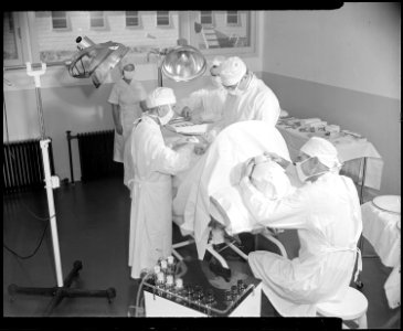 Granada Relocation Center, Amache, Colorado. In one of the two hospital operating rooms at the cent . . . - NARA - 539007