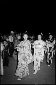 Granada Relocation Center, Amache, Colorado. Participants in the Bon Odori dance, August 14, sponso . . . - NARA - 537369