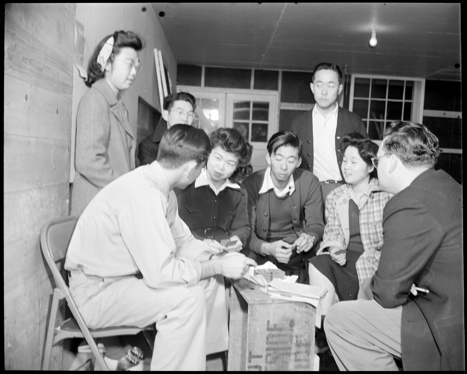 Granada Relocation Center, Amache, Colorado. Members of the Little Theatre Group, under the directi . . . - NARA - 539027