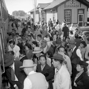 Granada Relocation Center, Amache, Colorado. Last of the residents of the Amache Relocation Center, . . . - NARA - 539905 photo