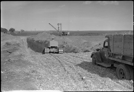 Granada Relocation Center, Amache, Colorado. One of the two trench silos on the Amache farm. - NARA - 537333