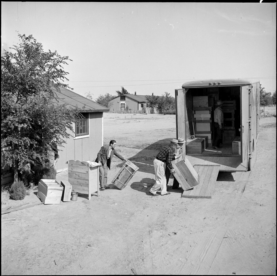 Granada Relocation Center, Amache, Colorado. Personal belongings and furniture, for the most part h . . . - NARA - 539900
