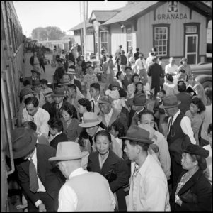Granada Relocation Center, Amache, Colorado. Last of the residents of the Amache Relocation Center, . . . - NARA - 539905