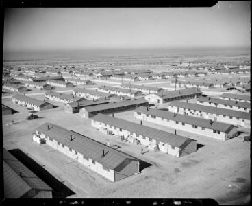 Granada Relocation Center, Amache, Colorado. On a Sunday afternoon at the Amache Center, the day is . . . - NARA - 539006