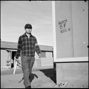 Granada Relocation Center, Amache, Colorado. The center is guarded 24 hours a day by volunteer civi . . . - NARA - 539097