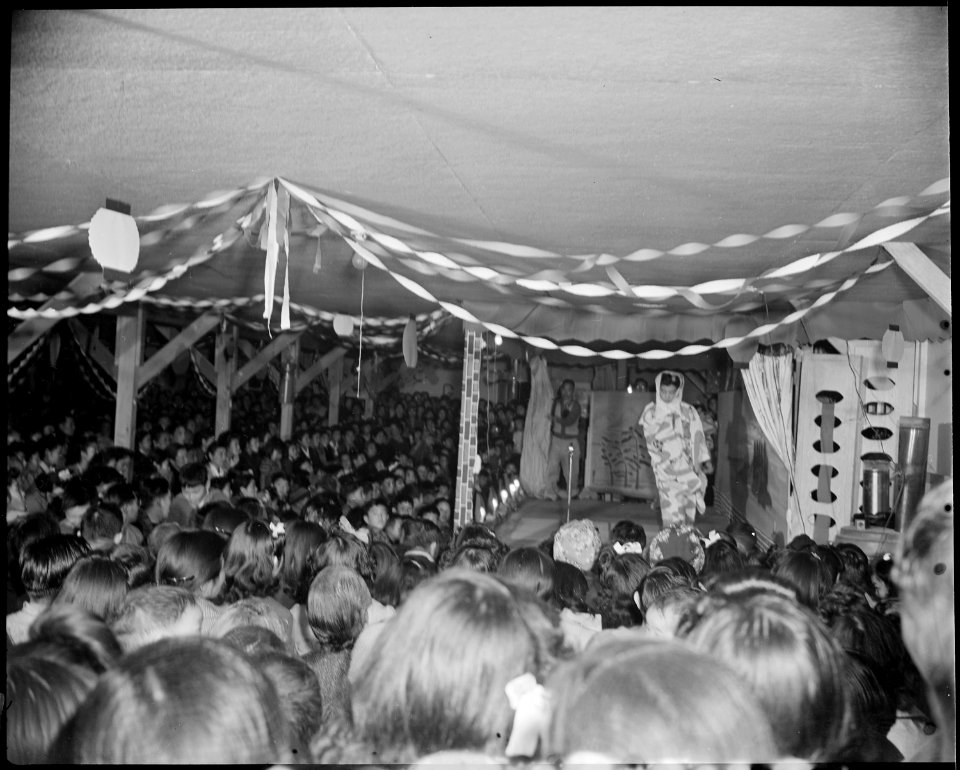 Granada Relocation Center, Amache, Colorado. Since there are no movies, talent shows are extremely . . . - NARA - 539064