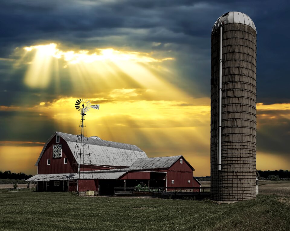 Sun sun rays barn