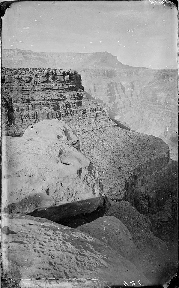 Grand Canyon, looking east from Toroweap. Grand Canyon is a little distance above. Old No. 460, 505. - NARA - 517794