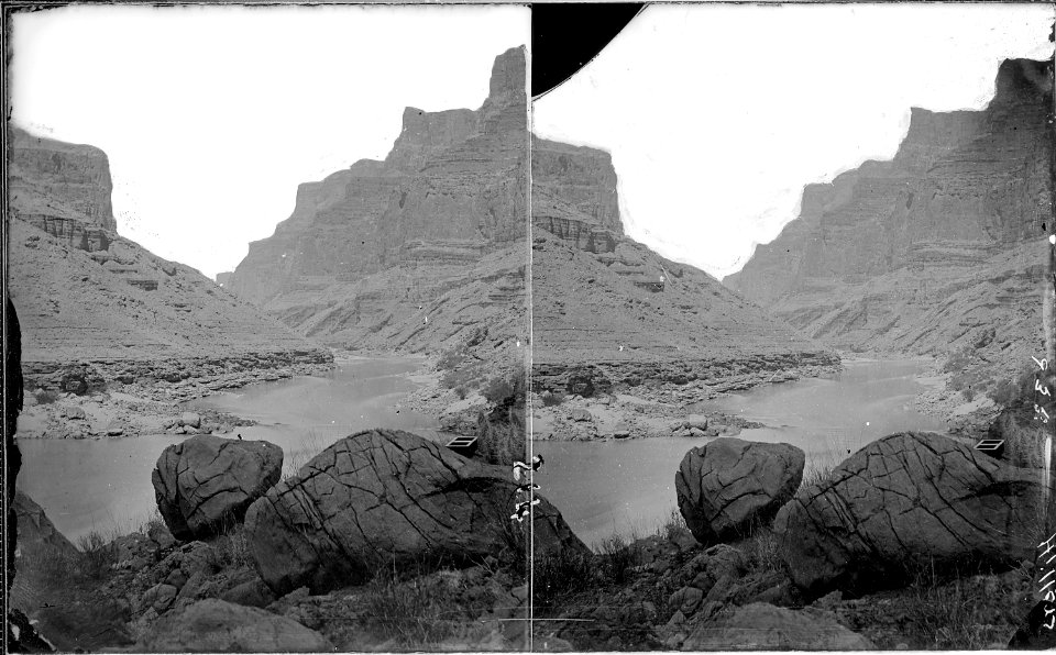 Grand Canyon. At mouth of Little Colorado. (A double sink^ shows in right foreground, probably a Beaman photo as it... - NARA - 518022