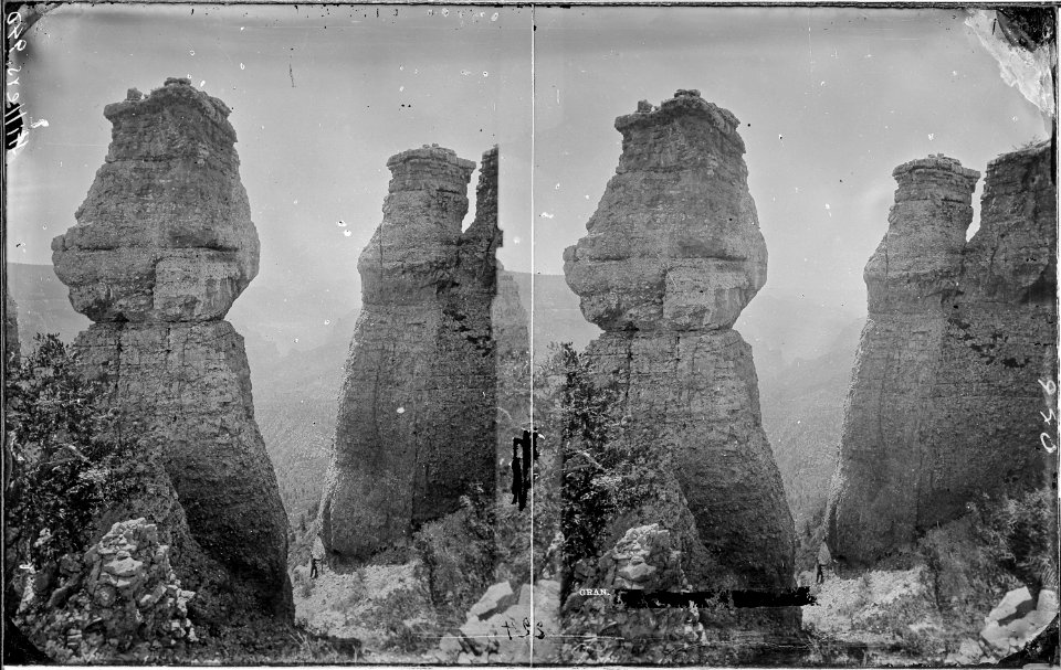 Grand Canyon. Muav Canyon, Colorado River. The very small figure, a man is down in the canyon, maybe - NARA - 518025