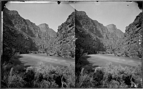 Green River. Canyon of Lodore, Beaman photo, 1871. Old nos. 335, 668, 396. - NARA - 517909