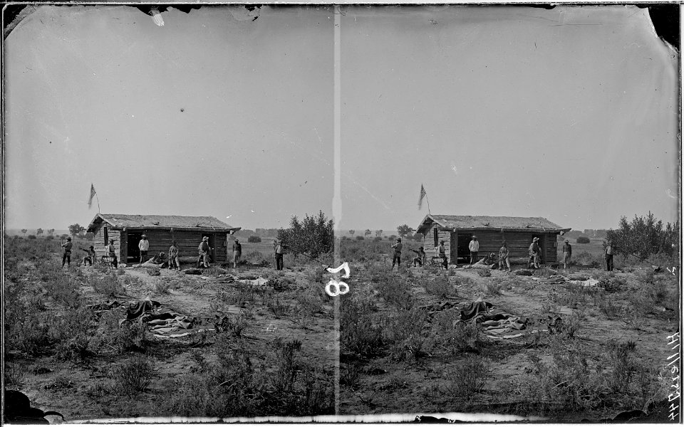 Green River. Cabin at Fort Robidoux, about opposite the mouth of the Uinta, 1871 photograph. (Dodd's - NARA - 517942