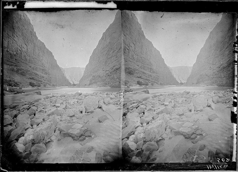 Green River, Lodore Canyon. A Rapid. Old nos. 327, 390, 1871 - 1878 - NARA - 517839
