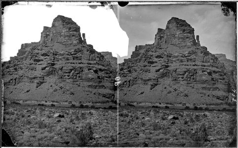 Green River. Canyon of Desolation. Shows canyon wall with river at the foot of it flowing smoothly. - NARA - 517946