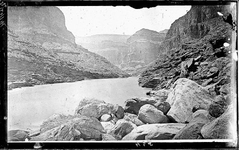 Grand Canyon. Originally captioned Ashley Falls, Green River. Beaman photo. Old No. 536. Note, This is not a green... - NARA - 517799 photo