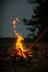 Bonfire campfire dark photo