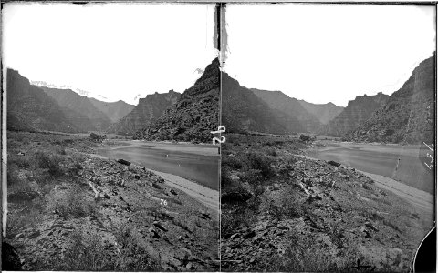 Green River. Canyon of Desolation. Shows river making a turn as it flows through the canyon. Old - NARA - 517947 photo