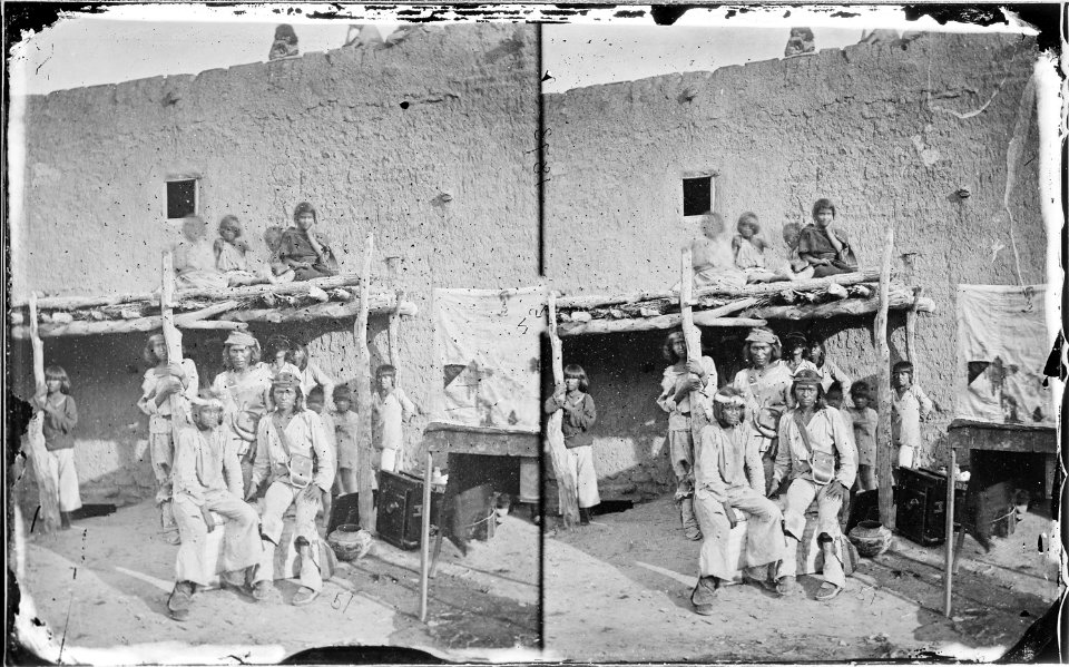 Group of Zuni Indians at their Pueblo or town, New Mexico, 1873 - NARA - 519775