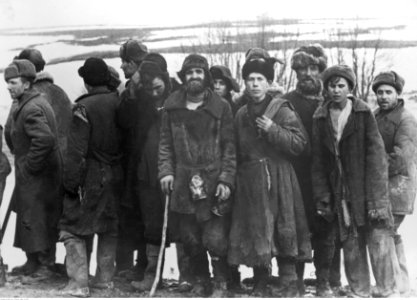 Grupa radzieckich mężczyzn wzięta do niewoli niemieckiej (2-1943)