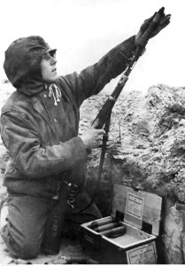 Grenadier niemiecki w okopie na froncie wschodnim (2-1081)