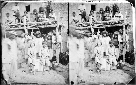 Group of Zuni Indians with Albino boy in foreground, New Mexico 1873 - NARA - 519779