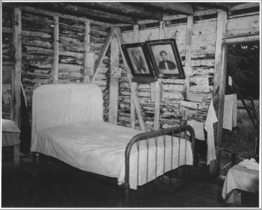 Harmony Community, Putnam County, Georgia.... This one-room cabin is the home of an ex-slave. Too ol . . . - NARA - 521418